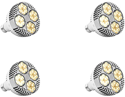 Bdfhjln 4 x E27 Pflanzenlampe 35 W LED Pflanze wachsen das Licht warmweißes Licht für Gewächshaus im Garten Innen