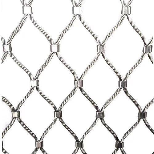 POCHY 304 Edelstahl Geschweißtes Drahtgeflecht, Sicheres Netz Balkon Treppenschutz Absturzsicherung 10cm/8cm/5 cm Maschenweite, Gartenzaun (Color : 5cm, Size : 2x4m(6.6x13.1ft))