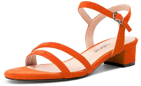 Castamere Femmes Bas Bloc Chunky Kitten Talon Heel Ouvert Bout Lanières Cheville Slingback Sandales Danse Dress 3 CM Heels