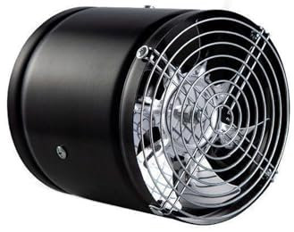 ZNEL Inline Duct Fan 110V Metal Exhaust Ventilation Blower for Basements, Bathrooms, Kitchens, Attics, Grow Tents, Black, 7inch