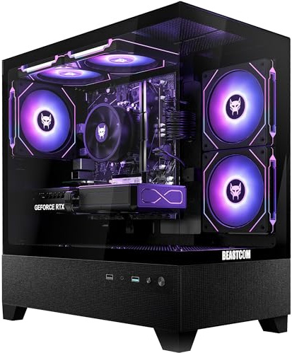BEASTCOM Q5 | Pro Gaming, PC Gamer, AMD Ryzen 7 5700X 8X 4,60GHz 16 Threads, NVIDIA RTX 5070 12Go, 16Go RAM, 1To NVMe SSD, WiFi 5, Windows 11 Pro
