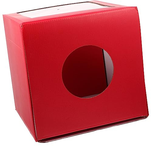 VILLFUL Lotteriebox Quadratisch Aus Robustem Papiermaterial Mit Rotem Farbdesign Sichtschutz Mehrzweckbehälter Für Tombola Kugeln Und Überraschungsspiele Bei Firmenveranstaltungen