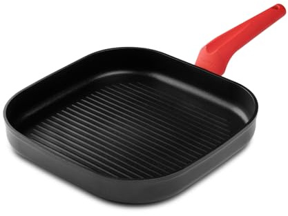 Castey Sartén Grill Aluminio 100% Reciclado, Antiadherente, Mango Ergonómico