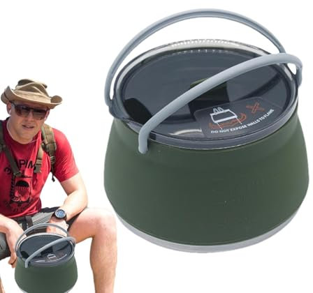 Rrlihjgu Bouilloire de voyage portable, cafetière pliable,Bouilloire de camping en silicone pour l'extérieur - Bouilloire de Camping pliable en plein air, cafetière de Camping Portable pour le Camping