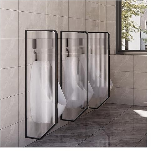 Urinal-Trennwand, Wandmontage, öffentliche Toilette, Schutztrennwand, Badezimmer-Trennwand, Sichtschutz, wasserdicht, für Hotel, Schulen, Einkaufszentren, öffentliche Orte (schwarz)