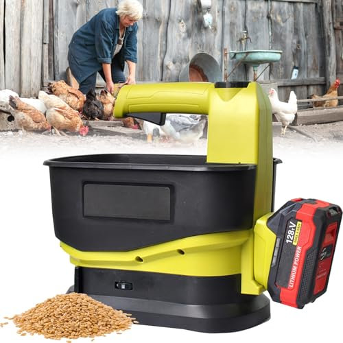 KYZTMHC Spandiconcime Portatile a Batteria, Spandiconcime Elettrico Portatile, 5,5 Litri, Spandiconcime Portatile per Semi e fertilizzanti, Regolazione della velocità a 6 velocità