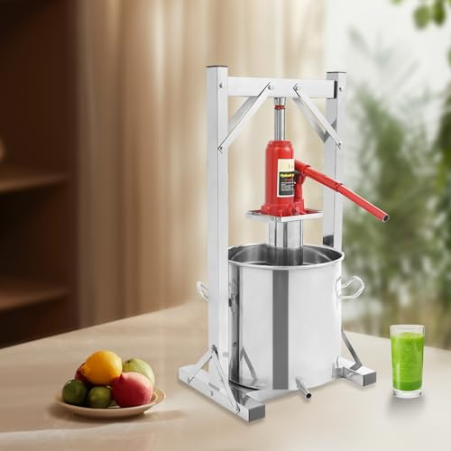 Edelstahl Spindelpresse Beerenpresse Obstpresse Hydraulische Weinpresse Saftpresse Obstmühle Obstweinpresse Weinpressen-Maschinenbausatz für Pressen Weintrauben Erdbeeren Maulbeeren Blaubeeren usw