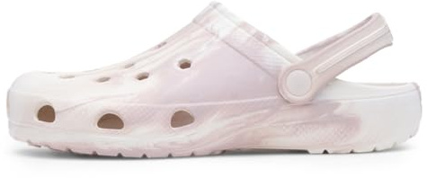 Shoe Zone - Womens Cream Marble Slip On EVA Clog - Size 4 UK - Off-White