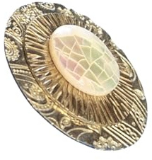 Eowyn : broche aimantée en maillechort avec nacre blanche | Sans èpingle
