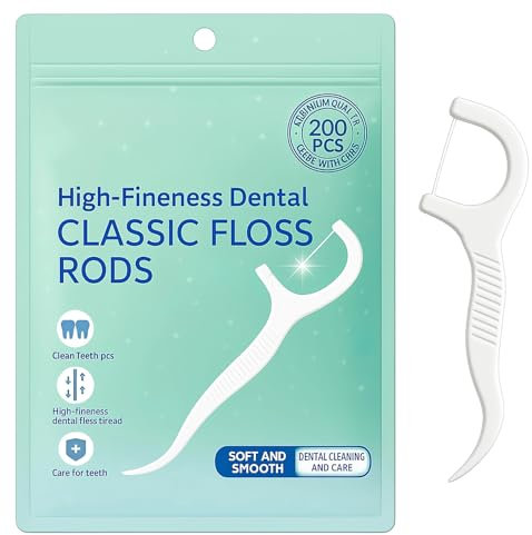 wilcractk Filo Interdentale Dental Archetti Stuzzicadenti Plastica Forcelle Monouso 200 Pezzi Colore Bianco Ideale per Igiene Orale Quotidiana Casa Ufficio Hotel