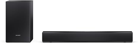 Sharp Barra de Sonido para TV HT-SBW121 Roku TV Ready 240W Subwoofer Inalámbrico Bluetooth 5.3 HDMI ARC USB Óptica AUX 2.1 Negra