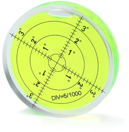Candeon Niveau à Bulle Ronde, 60mm Bullseye Niveau à Bulle Circulaire Niveau Horizontal de Précision avec Échelle, Mini Niveaux Rond de Poche pour Camping Car, Caravanes, Trépied, Phonographe