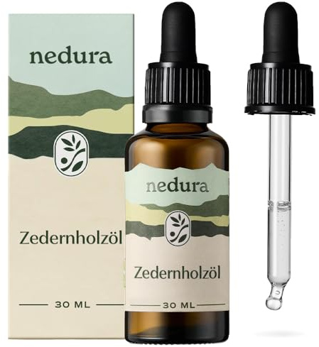 nedura® Zedernholzöl [100% NATURREIN] - Aus echtem Zedern-Öl - Duftende ätherische Öle - Ideal für Diffusoren, Duftlampen, Aromatherapie - 30ml
