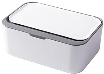 Wipes Dispenser, Wipe Holder for Baby & Adult,Kitchen Wipes Storage Box Keeps Wet Tissue Fresh, Non-Slip Wipes Case, Flushable Wipe Container with Sealing Design Lid (Gray)