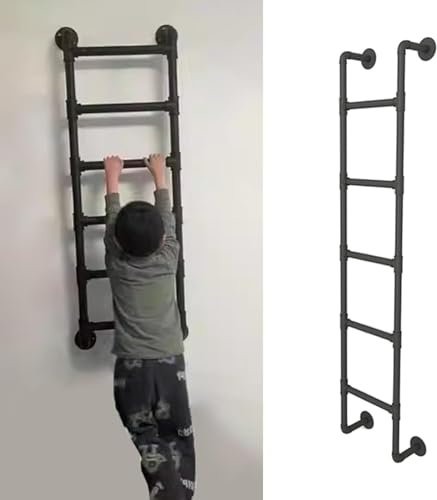 SAFWELAU Scaletta in Metallo Stabile Scala Seminterrato della Scala di Uscita, Scaletta da Letto in Metallo di Sicurezza per Letti a Castello/Camper/cabine, Carico 150 kg(Black,120cm/47 in)