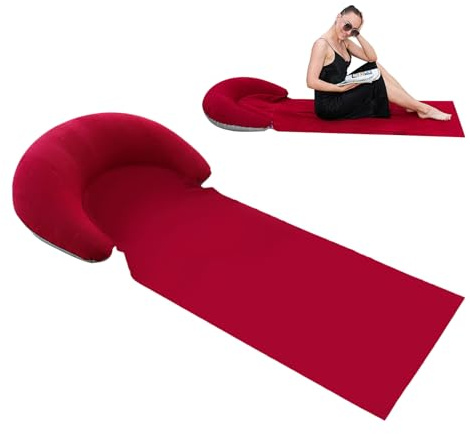 Generisch Outdoor Lounger - Lightweight Foldable Blanket, Portable Inflatable Cushion, Soft Sandproof Mat, Travel Sleeping Pillow, Relaxation Bed for Picnic, Holiday, Friends, Tan Use