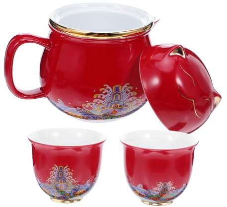 NIYANGLE Portable Ceramic Lucky Cat Kungfu Teapot and Cup with Gold Detailing Compact Travel Tea for Office and Outdoor Use Creative Auspicious Design for Tea Lovers