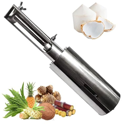 Máquina peladora eléctrica de coco, grosor ajustable, acero inoxidable para pelar coco, calabaza, taro, piña