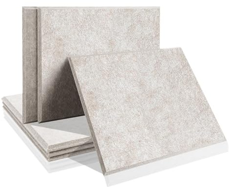 Soundproof Wall Panels 6 Pcs Acoust Insulation Absorcion Door Seal Strip Soundproof Wall Panel for Studio Sound Absorbing(Brown,1.0cm Density)
