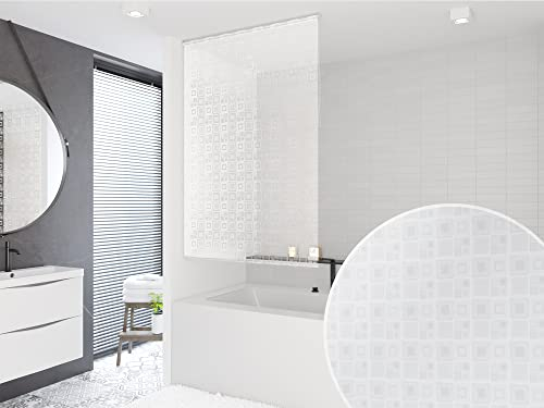 Basic DUSCHROLLO 80x240 cm PEVA 3D Quadro TRANSPARENT 3D Optik! Shower Rollo Curtain!