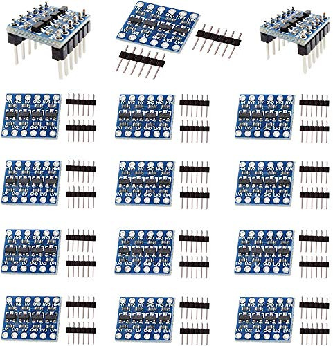 RUNCCI-YUN 15 st 4 kanaler IIC I2C logiknivåomvandlare tvåvägsmodul 3,3 V till 5 V växelspak för Arduino (paket med 15)