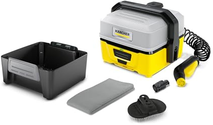 Kärcher Hidrolimpiadora móvil OC 3, para aplicaciones móviles, depósito agua extraíble 4l, manguera espiral 2,8m, duración batería 15 min, cepillo para mascotas, toalla de viscosa