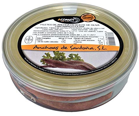 Lata Anchoas de Santoña del Cantábrico Extra 500 grs