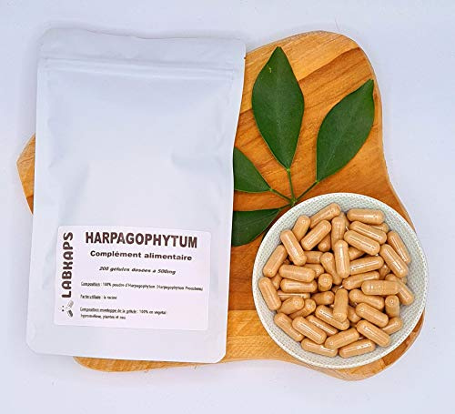 HARPAGOPHYTUM (GRIFFE DU DIABLE) 200 gélules dosées a 500 mg enveloppe de la gélule 100% végétale - complément alimentaire