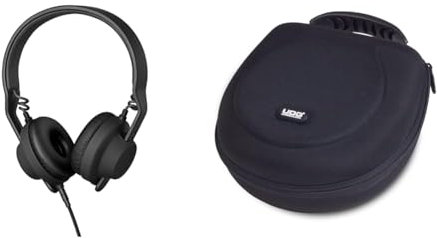 AIAIAI TMA-2 (DJ Preset) Professional Headphones - modular headphone system with fully customisable, upgradeable and replaceable parts, Black & UDG Creator Headphone Case Large Black U8200BL