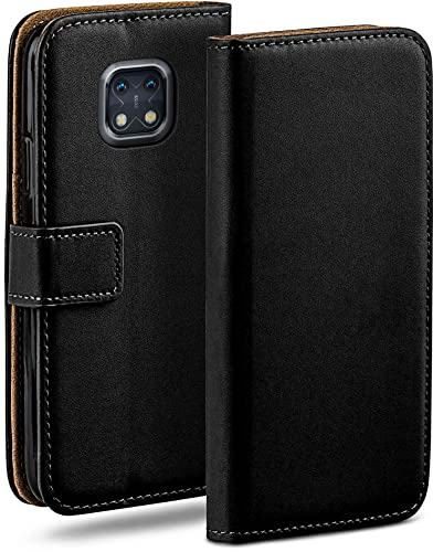 moex Book Case für Nokia XR20 Handyhülle mit Kartenfach, Hülle klappbar 360 Grad Schutzhülle, Klapphülle Flip Case Cover, PU Leder Handytasche Lederhülle, Schwarz