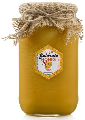 Natural Food Miel brut - Directement de L'apiculteur - Naturel Brut - Sans Additifs - Non Filtré - Non Centrifugé Ni Chauffé - Idée Cadeau - 1,1 kg - Miel de Verge D'or