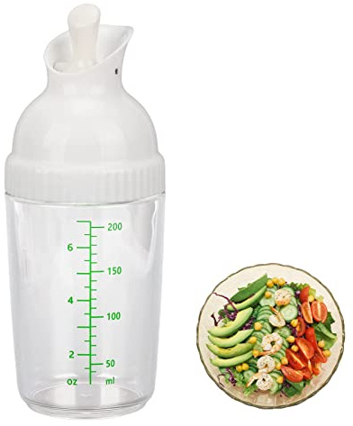Shaker À Vinaigrette de 200 Ml, Shaker pour Sauce Salade, Passe Au Lave Vaisselle, Empêche Les Fuites de Vinaigrette Avec Couvercle pour Tels Que la Sauce Soja, Le Vinaigre, L'Huile (Le Noir)