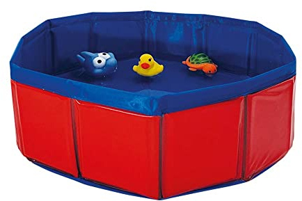Nobby Katzen Spielpool mit Spielzeug rot/blau; Ø 30 x 11 cm