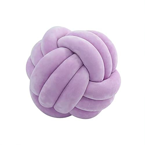 VFDC Lila Rund Knoten Kissen, Deko Zierkissen, Geknotetes Kissen für Sofa, 27cm
