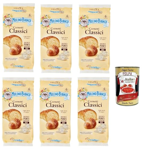 Italian Gourmet Kuchen Italian Gourmet Cornetti Classici brioche weiche | Senza conservanti, soffici e dolci; einzeln portioniert für Frühstück, Gesamtnettogewicht 1,44 kg + Kostenlos Polpa 400g