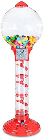 Calvy 36-Inch Metal Spiral Gumball Machine with 200 Large Gumballs Included | Mesmerising Gumball Action | Gumball Bank | British Standard Coins | Ideal for Kids 3+