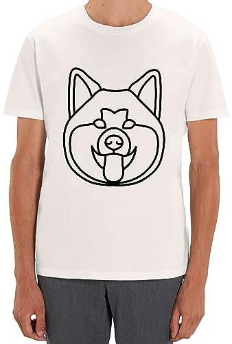 Akita Inu Hunde-T-Shirt, niedliches Gesicht, Art Man's Woman's Classic Urban Tees, weiß, 56