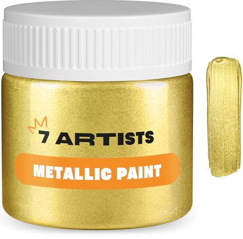 Acrylfarbe Antikgold Metallic 50 ml – Professionelle Gold Acrylfarbe mit Glitzer Effekt für Basteln & Malen | Goldfarbe für Holz, Leinwand, Ton & Stein | Acrylfarben Metallic Einzeln
