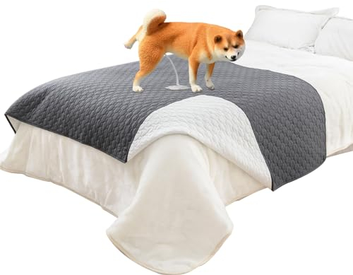 uiceno Wasserdicht Hundedecke Waschbar, rutschfest Hunde Decke Auch für Haustier/Katzen/GroßE Hunde Geeignet, 208 X 132 cm Waschbar Hundematte, Grau