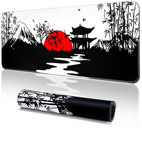 EFISH Tapis de souris japonais (800 x 300 x 3 mm), lavable, grand tapis de souris de jeu pour ordinateur portable avec base en caoutchouc antidérapant, tapis de souris étendu pour bureau et maison