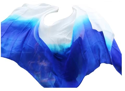 Bauchtanz Seidentuch Echte Seidenschleier Maßgeschneiderte handgefertigte gefärbte Schalschalschleier Tanzbühnenrequisiten Bauchtanzzubehör Bauchtanz Tuch (Color : Color 11-dz, Size : XXL- 400X114cm
