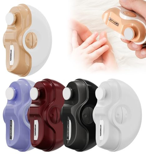 Coupe ongle electrique 3 en 1 - Lime à ongles électrique avec tondeuse à ongles et polisseuse à ongles avec lumière - Rechargeable par USB - Pour bébés, enfants, adultes (#04)