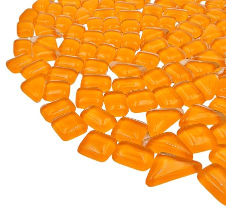 500 g/1,1 lb Kristallglas-Mosaikfliesen, Glasmosaik-Stücke für Handwerk, Unregelmäßige Mosaikstücke für Hausdekoration oder DIY-Handwerk, Mosaikherstellungs-Materialien. (Orange)