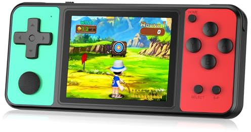 ZHISHAN 32 Bit Handheld Spiele für Kinder,Eingebaute 139 Videospiele | 3.0 IPS Bildschirm spielkonsole,Wiederaufladbar Arcade Gaming Player,Elektronisches Spielzeug für Jungen Mädchen,Grün Rot