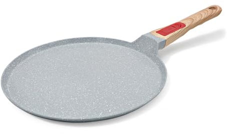 RANX INGST Poêle à Crêpes en Céramique 25 cm - Crêpière avec Poignée Amovible - Tous Feux dont Induction