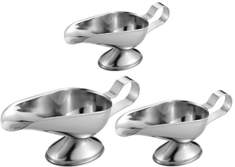 BEBEMOKO 3pcs Sauce Stainless Gravy Boats for Seasoning Dipping Bowls Use As Food Storage Containers for Kitchen