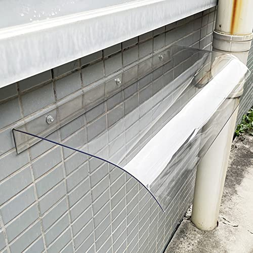 ASHILD Fenster-Markise, Außenmarkise, Vordach für die Haustür, Regenschutz, Abdeckung für Terrassendach, Garten, wasserdichtes Polycarbonat mit Zubehör (50 x 210 cm)