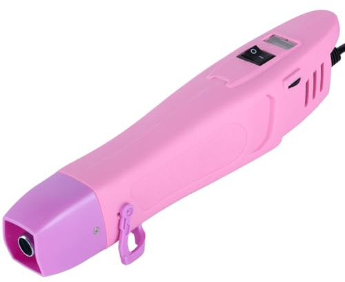 ACOPTON Mini Heat Gun, LCD Display, Temperature Range 150℃~450℃, 350W Fast Heat Handheld Hot Air Gun, Overload Protection, for DIY Craft Embossing Shrink Wrapping Drying Paint (Pink)
