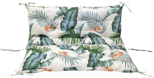 ZxrFxr Thick Garden Bench Cushion Waterproof: 2/3/4 Seater Replacement Cushions Swing Seats Patio Lounger Bench Swing Hammock with Backrest for Outdoor Furniture Garden (Hawaiian, 150CM)