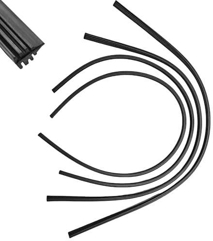QKWL 4 PCS Car Wiper Blade Refills, Silicone Wiper Blade Inserts, Windshield Wiper Rubber Replacement, H: 0.22, W: 0.41, L: 25.5, DIY Cut To Suitable Size, Fits For Most Vehicles, Pickup Trucks etc